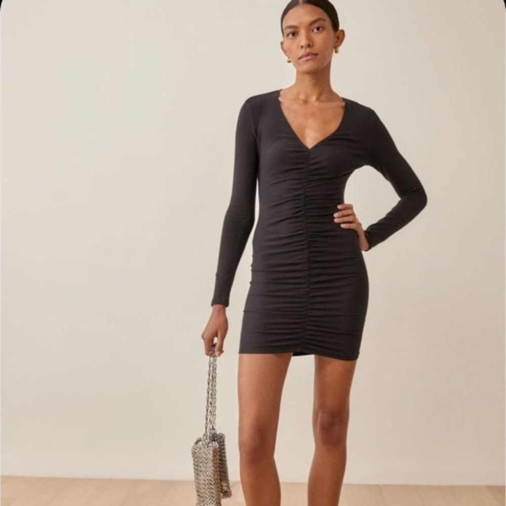 Reformation Cally Dress in Black size Small